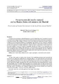 Portada:Preservación del medio natural en los Reales Sitios del entorno de Madrid / María del Pilar García Rodríguez, Beatriz Álvarez García
