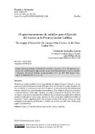 Portada:El aprovisionamiento de caballos para el Ejército del Centro en la Primera Guerra Carlista 

 / Clemente González García