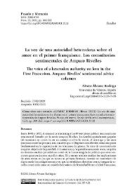 Portada:La voz de una autoridad heterodoxa sobre el amor en el primer franquismo. Los consultorios sentimentales de Amparo Rivelles 

 / Álvaro Álvarez Rodrigo