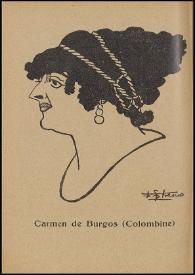 Portada:Semblanza de Carmen de Burgos por Manuel Bueno. Entrevista a Carmen de Burgos por el Caballero Audaz / M. B. y C. A.