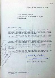 Portada:Carta de Carlos Rodríguez Spiteri a Germán Vergara Donoso. Madrid, 15 de octubre de 1941