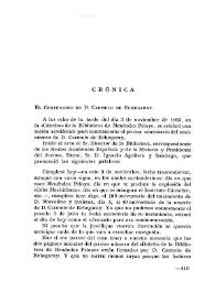 Portada:Boletín de la Biblioteca de Menéndez Pelayo, año 41, núms. 3 y 4 (julio-diciembre 1965). Crónica. El centenario de D. Carmelo de Echegaray 