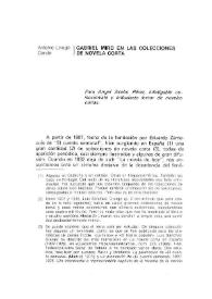 Portada:Gabriel Miró en las colecciones de novela corta  / Antonio Linage Conde
