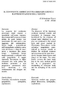 Portada:Il continente americano tra immaginazione e rappresentazione dell'ignoto / di Sebastiana Nocco