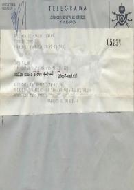 Portada:Telegrama de Marqués de Mondejar a Luis Galve. 1987-04-23