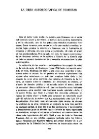 Portada:La obra autobiográfica de Rousseau / Santiago González Noriega