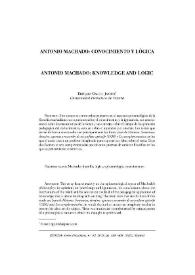 Portada:Antonio Machado: conocimiento y lógica / Enrique Gallud Jardiel