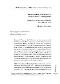 Portada:Introducción al debate sobre la racionalidad de los impuestos / Alejandro Berrotarán