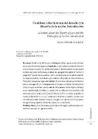 Portada:Un debate sobre la teoría del derecho y la filosofía de la acción. Introducción / María Gabriela Scataglini