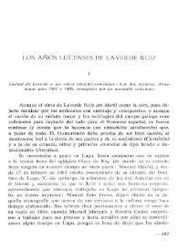 Portada:Los años lucenses de Laverde Ruiz / Dionisio Gamallo Fierros