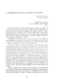 Portada:D. Antonio Machado y la maldición en poesía / Manuel Ruiz Amezcua