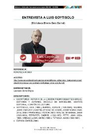 Portada:Transcripción de la "Entrevista a Luis Goytisolo (Biblioteca Breve-Seix Barral)"