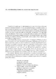 Portada:El antidogmatismo de Antonio Machado / Armando López Castro