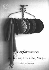 Portada:\"Performances\" de Klein, Peralta, Major / por Ignacio Vidal-Folch