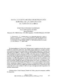 Portada:Hacia un nuevo modelo de integración europea: de la Constitución al Tratado de Lisboa / Juan Carlos Pereira Castañares
