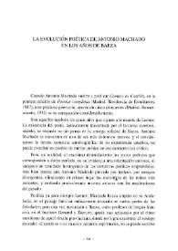 Portada:La evolución poética de Antonio Machado en los años de Baeza / Giovanni Caravaggi