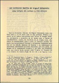 Portada:Un testimonio inédito de Miguel Hernández: una lectura de Cocteau y tres dibujos / Víctor Infantes de Miguel 