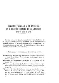 Portada:Enmiendas y adiciones a los diccionarios de la Academia aprobadas por la Corporación  (Febrero-marzo de 1975)