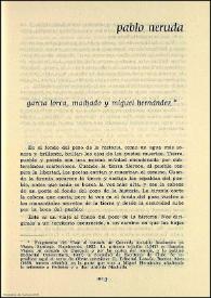 Portada:García Lorca, Machado y Miguel Hernández / Pablo Neruda