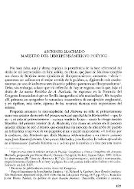 Portada:Antonio Machado, maestro del librepensamiento poético / Víctor García de la Concha
