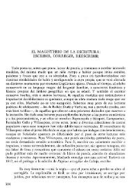 Portada:El magisterio de la escritura: escribir, corregir, reescribir / Ricardo Senabre 