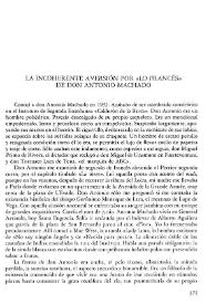 Portada:La incoherente aversión por \"lo francés\" de don Antonio Machado / José Gerardo Manrique de Lara