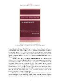 Portada:Textos Literários [colección de Empresa de Publicidade Seara Nova - Editorial Comunicação] (Lisboa, 1936-1998) [Semblanza] / Daniel Melo