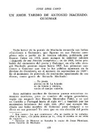 Portada:Un amor tardío de Antonio Machado: Guiomar / José Luis Cano
