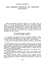 Portada:Los caminos poéticos de Antonio Machado / Concha Zardoya