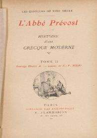 Portada:Histoire d'une grecque moderne. Tome II / L'Abbé Prévost ; ouvrage illustré de 11 dessins de E. P. Milio