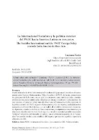 Portada:La Internacional Socialista y la política exterior del PSOE hacia América Latina en tres actos / Luciana Fazio