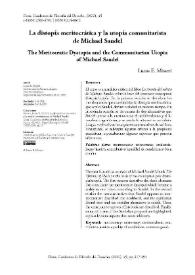 Portada:La distopía meritocrática y la utopía comunitarista de Michael Sandel / Lucas E. Misseri