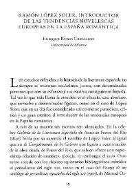 Portada:Ramón López Soler, introductor de las tendencias novelescas europeas en la España romántica / Enrique Rubio Cremades