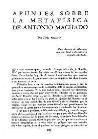 Portada:Apuntes sobre la metafísica de Antonio Machado / Por Jorge Enjuto