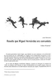Portada:Resulta que Miguel Hernández era comunista