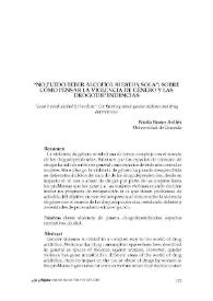 Portada:“No puedo beber alcohol si estoy sola”: Sobre cómo pensar la violencia de género y las drogodependencias  / Nuria Romo Avilés 