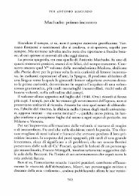 Portada:Machado: primo incontro  / Giuseppe Bellini