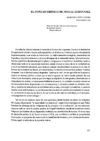 Portada:El impulso erótico de Miguel Hernández / Armando López Castro 