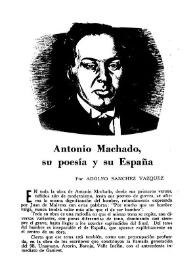 Portada:Antonio Machado, su poesía y su España / Adolfo Sánchez Vázquez