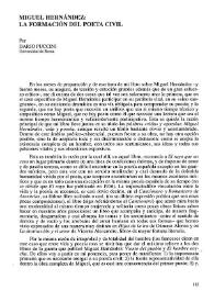 Portada:Miguel Hernández: la formación del poeta civil / Por Dario Puccini