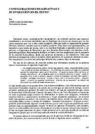 Portada:Configuraciones imaginativas y su evolución en el texto 
 / por José Carlos Rovira Soler 
 