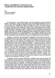 Portada:Desclasamiento y mentalidad campesina en Miguel Hernández   / Cecilio Alonso