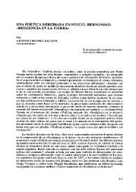 Portada:Una poética nerudiana en Miguel Hernández: \"Residencia en la tierra\" / por Vicente Cervera Salinas    