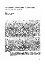 Portada:Miguel Hernández y Manuel Altolaguirre: notas sobre una amistad   / por James Valender  