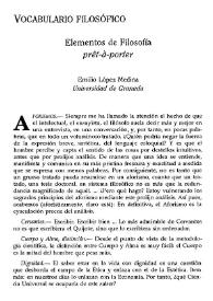 Portada:Elementos de filosofía pret-à-porter / Emilio López Medina