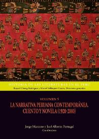 Portada: La narrativa peruana contemporánea. Cuento y novela (1920-2000). Volumen 5 / Jorge Marcone y José Alberto Portugal, coordinadores