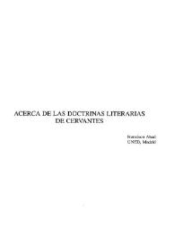 Portada:Acerca de las doctrinas literarias de Cervantes / Francisco Abad 