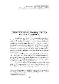 Portada:Entre escajos y flores. Pereda, lector de Galdós  / Salvador García Castañeda 