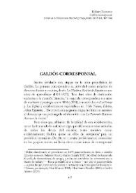 Portada:Galdós corresponsal  / Dolores Troncoso