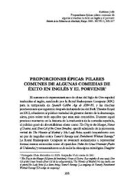 Portada:Proporciones épicas: pilares comunes de algunas comedias de éxito en inglés y el porvenir  / Kathleen Jeffs